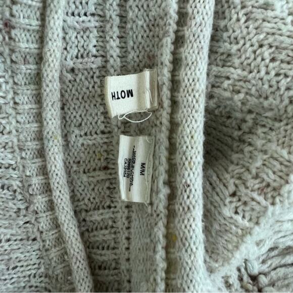 Anthropologie Moth Cotton Knit Fringe Hem Sweater - Picture 8 of 11